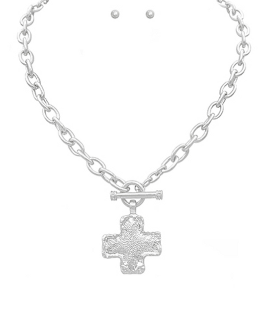 Faith & Strength Cross Toggle Necklace