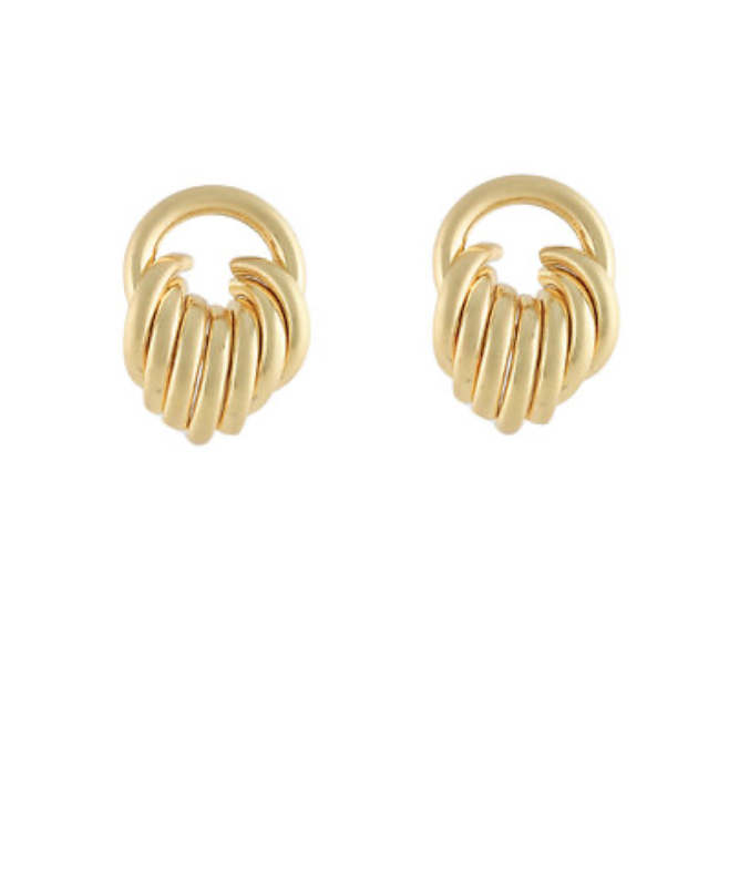 Aurora Knot Gold Hoop Earrings