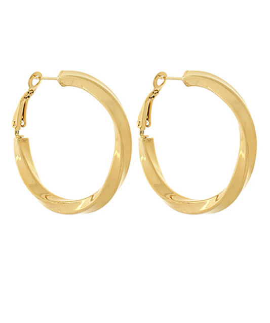 LuxeCurve Gold Hoop Earrings