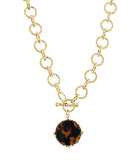 Soleil Medallion Toggle Necklace