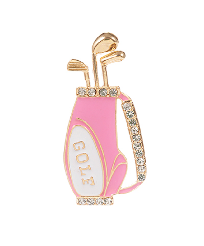 Pink Fairway Glam Golf Bag Brooch
