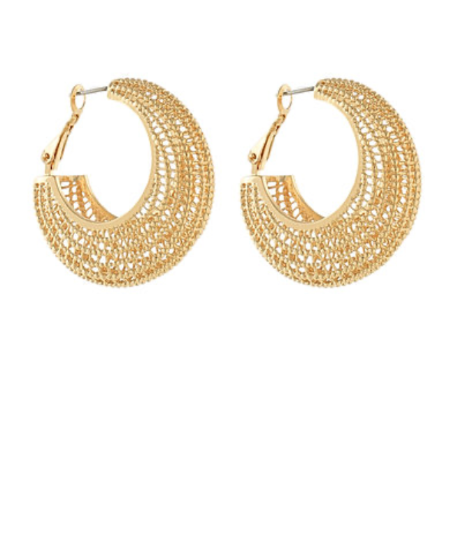 Golden Lumi Mesh Hoop Earrings