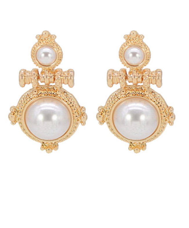 Baroque Pearl Crest Earrings