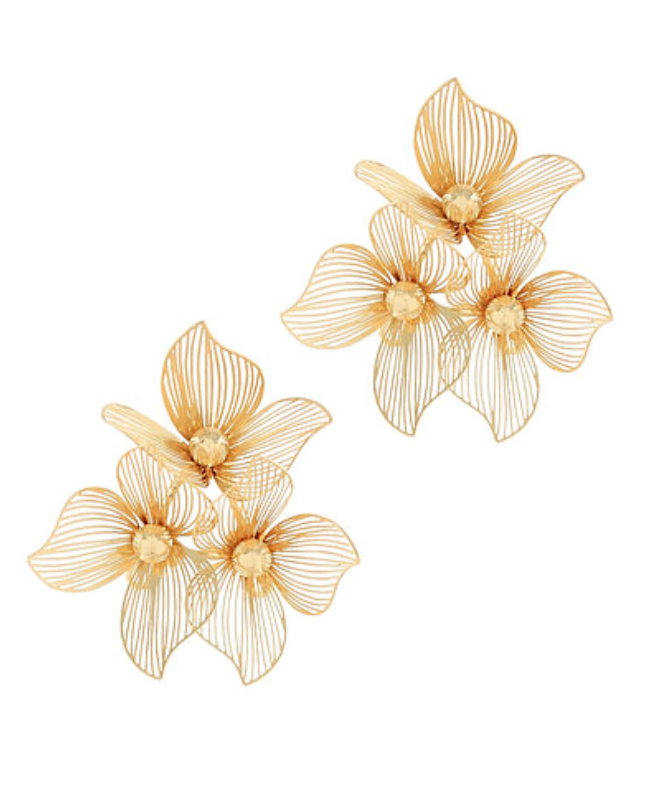 Wire Bloom Floral Earrings