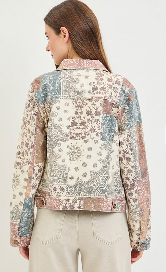 Vintage Patchwork Paisley Denim Jacket