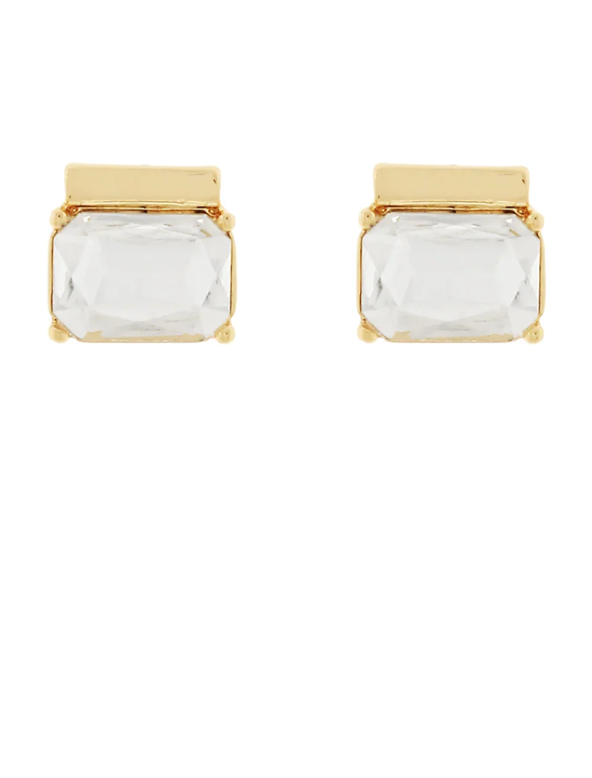 Golden Crystal Luxe Stud Earrings