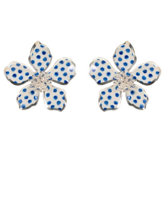 Bloom Polka Flower Stud Earrings
