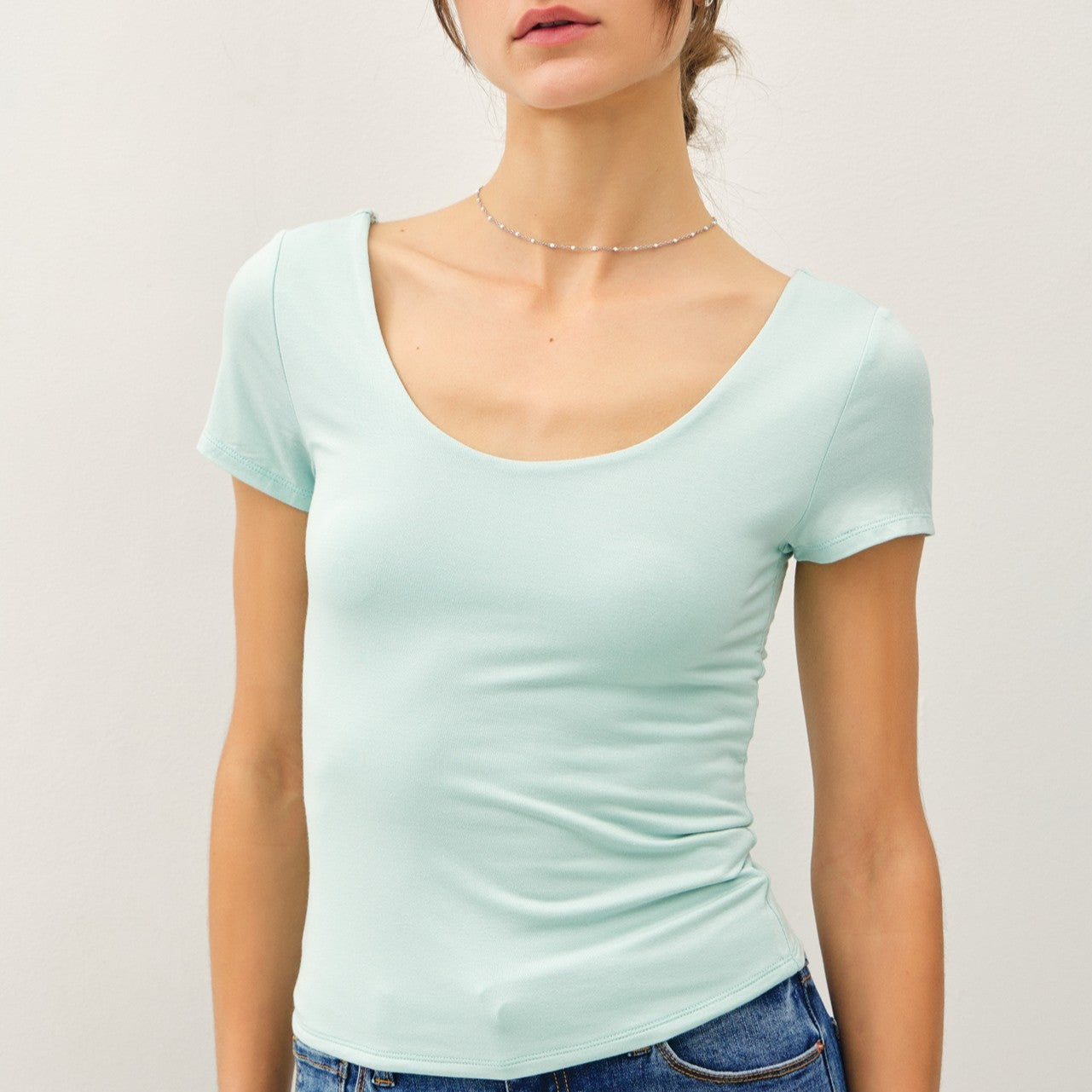Sleek Scoop Tee - Seafoam