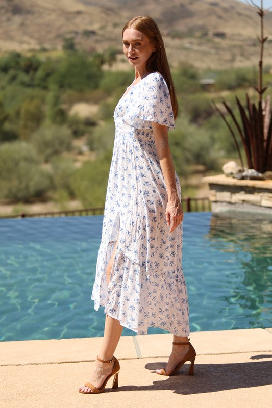 summer maxi dress with slit Spring/Summer Women's White Linen Maxi Dress with a High Slit and Deli Canary Houze