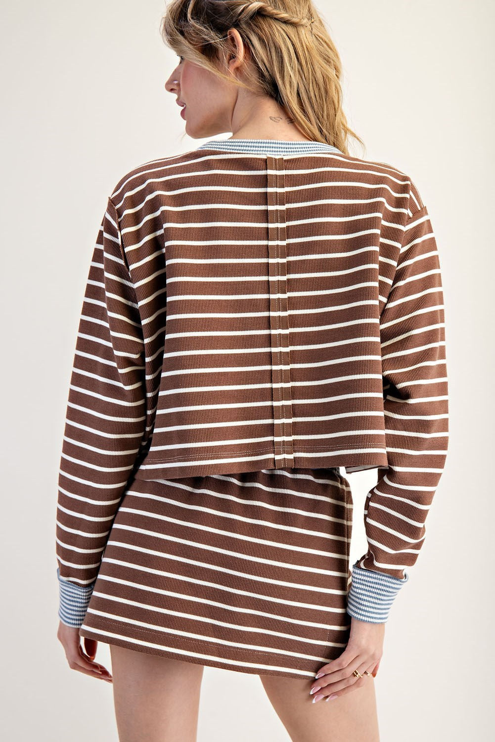 Maisel Striped Cropped Pullover