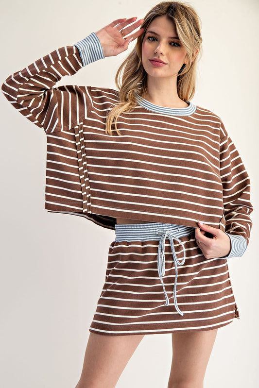 Maisel Striped Cropped Pullover