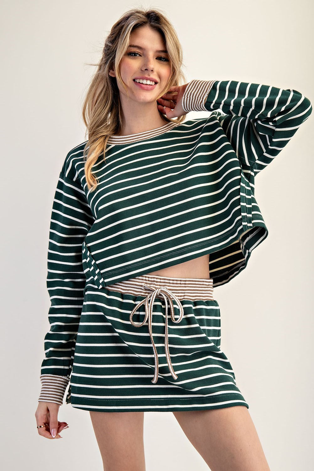 Maisel Striped Cropped Pullover