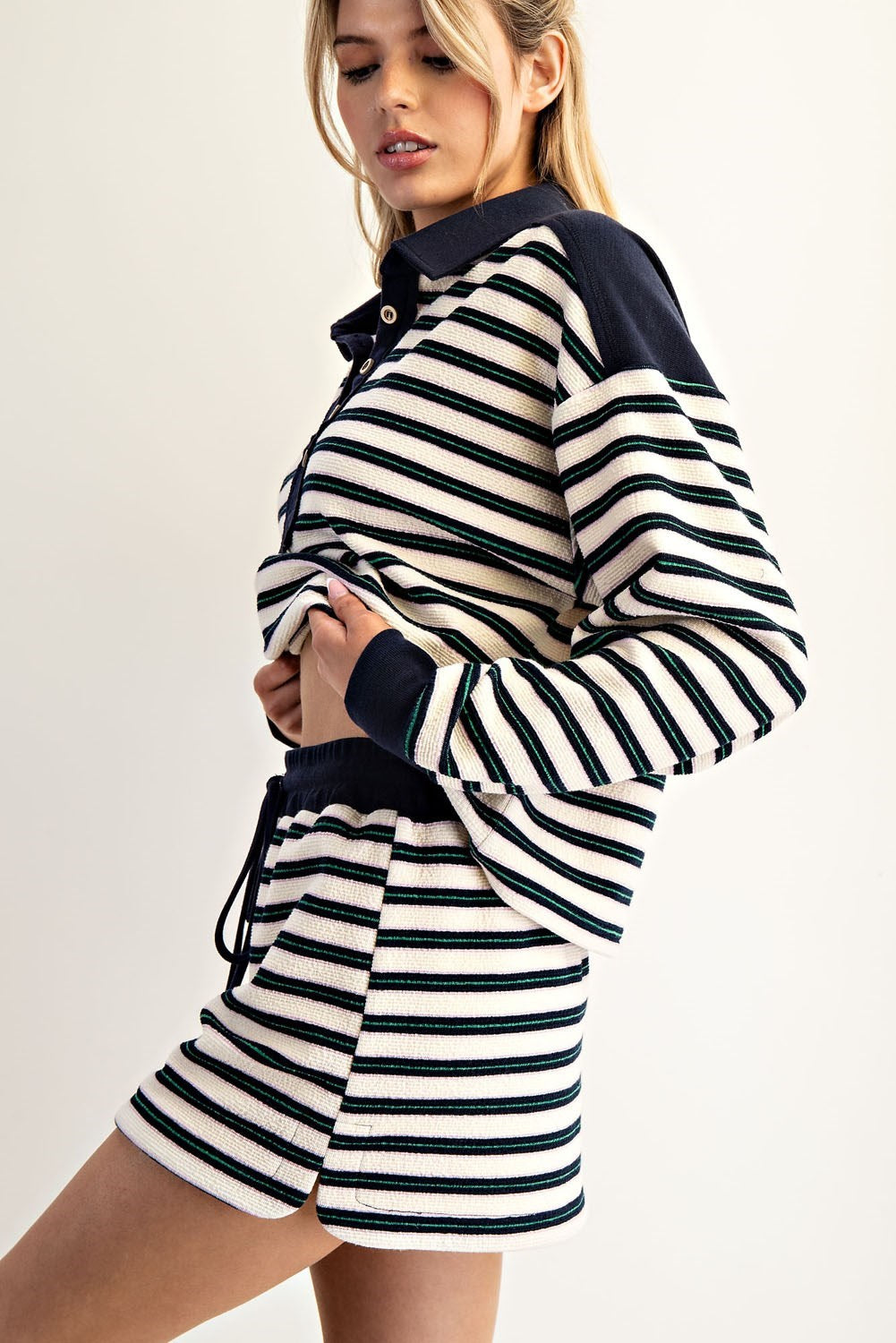 Thea Striped Collar Pullover