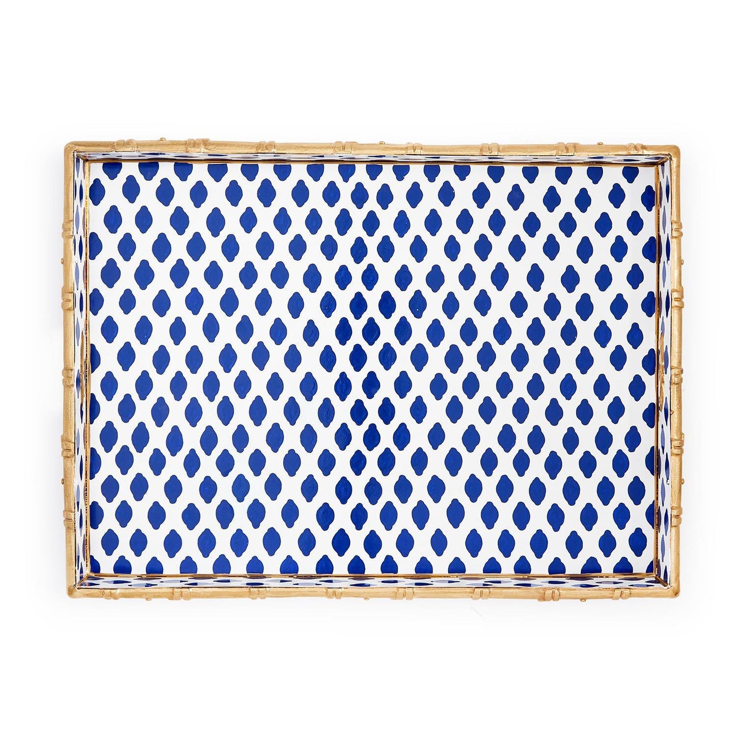Gallery Tray with Gold Bamboo Rim