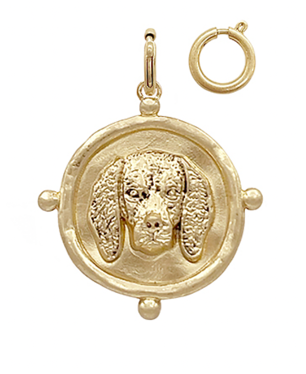 Gold-tone vintage-style mascot pendant charm Tennessee volunteers smokey