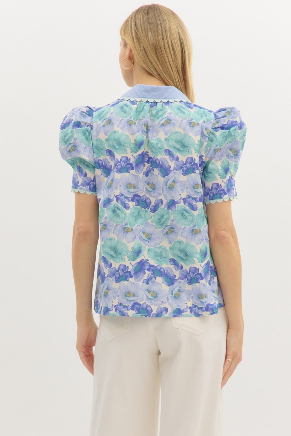 The Annelise top combines vintage-inspired charm with fresh, feminine flair.