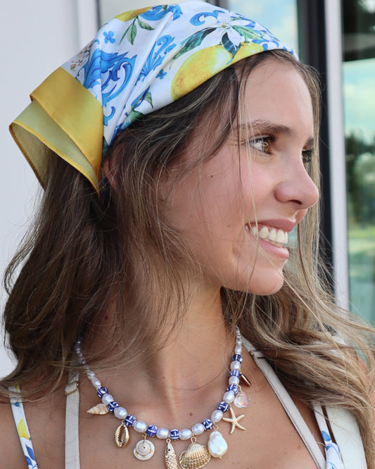 The Capri Garden Scarf Lemon