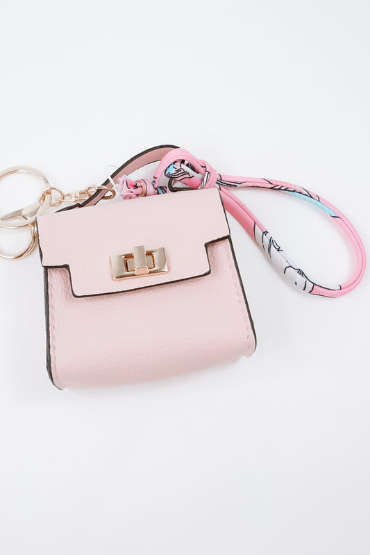 The Milan Scarf Handle Bag Charm Pink
