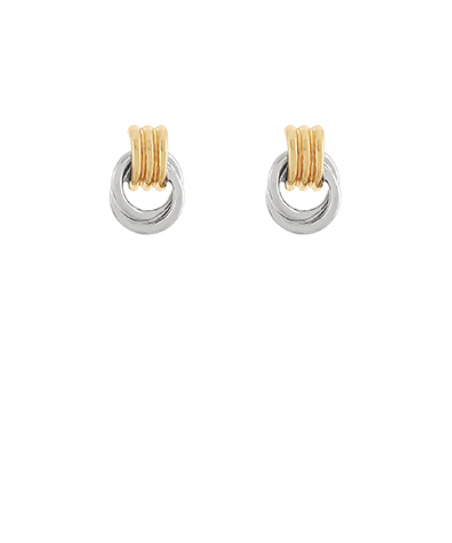 Two tone door knocker style earrings