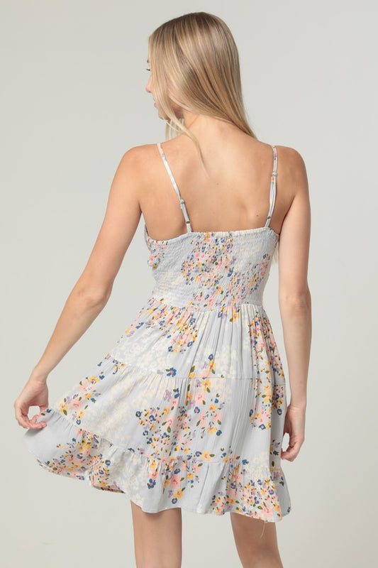 V NECK TWIST FRONT CUT OUT SUNDRESS