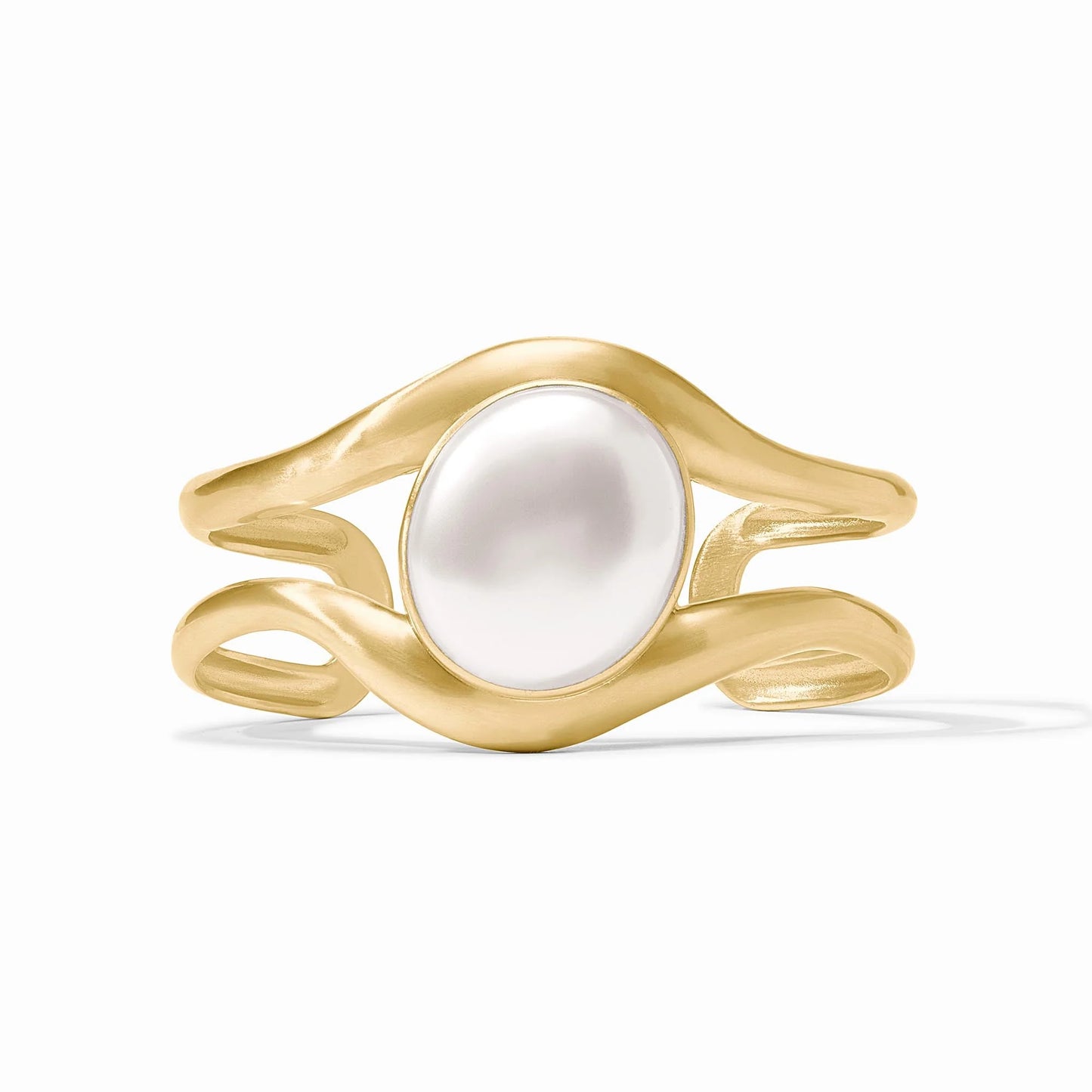 Julie Vos Wave Stone Cuff - Gold- Pearl -OS