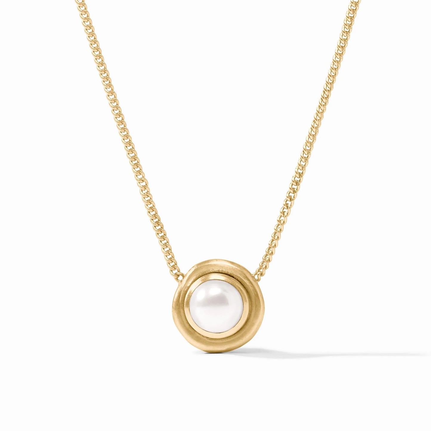 Julie Vos Wave Stone Delicate Necklace - Gold - Pearl