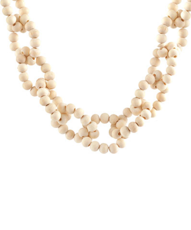 Whispering Woods Beaded Layer Necklace with Natural Wood Beads