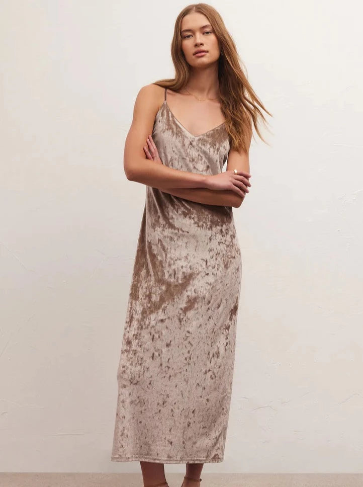 Crushed velvet midi dress hotsell