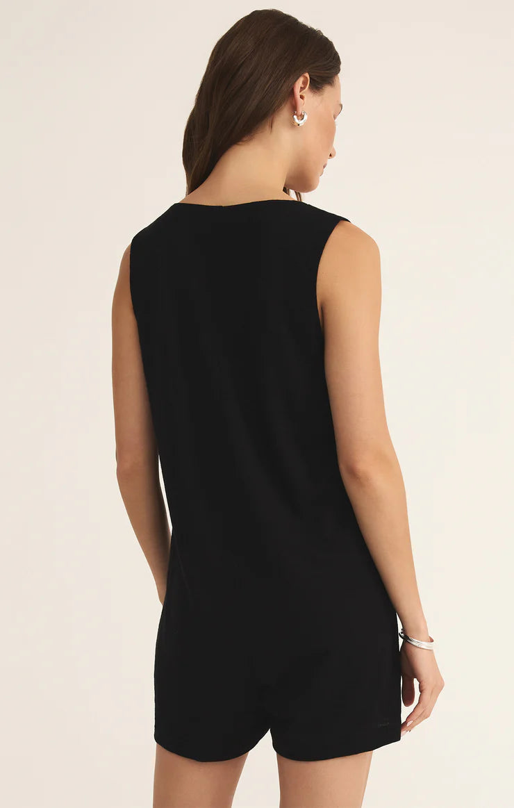 Z Supply Solace Textured Romper Black