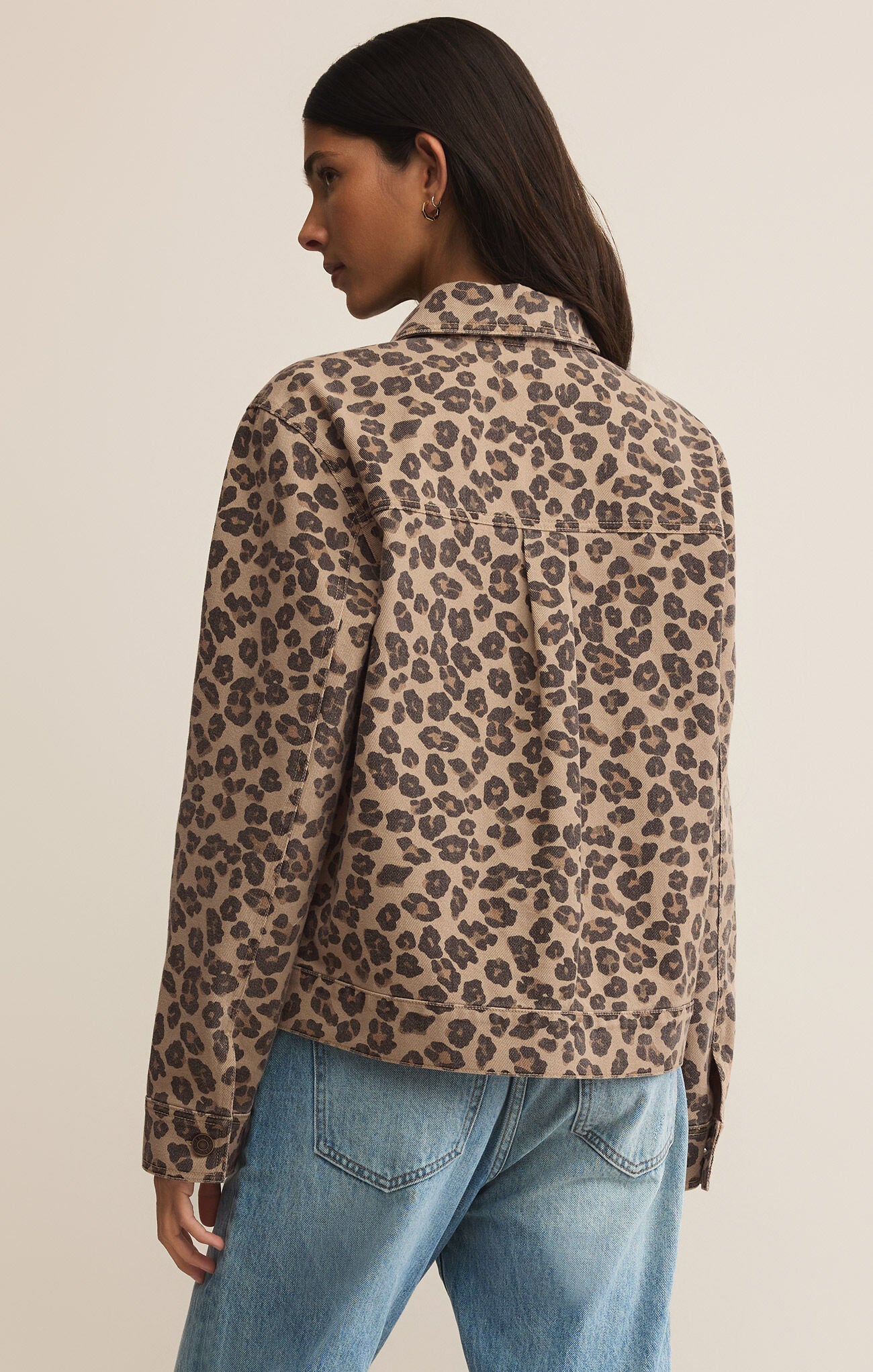 Z Supply Bel Air Leopard Denim Jacket