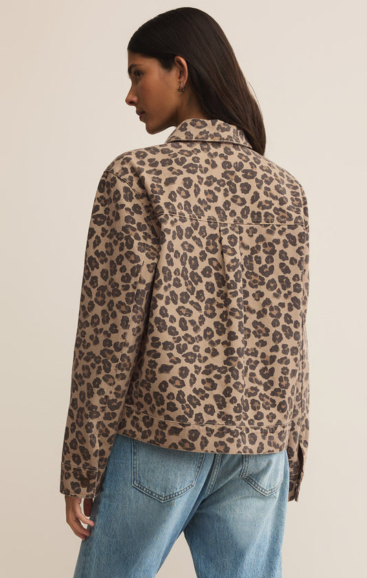 Z Supply Bel Air Leopard Denim Jacket