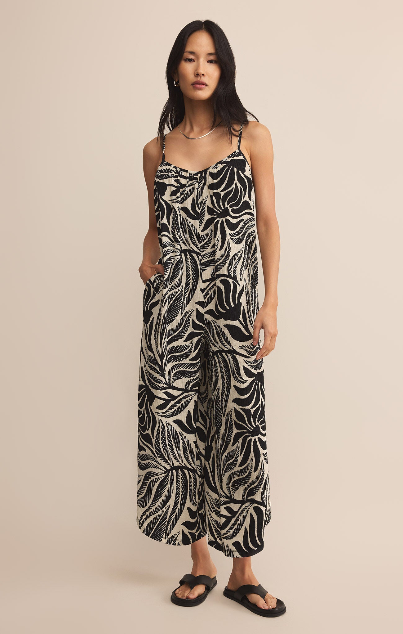 Z Supply Flared Isla Leaf Jumpsuit
