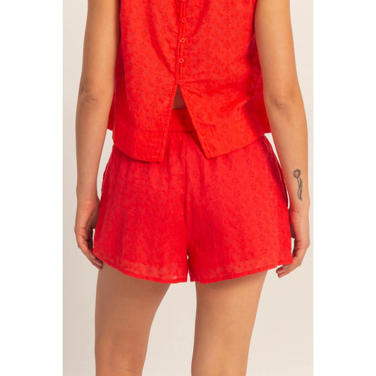 The Sunset Bloom Eyelet Shorts