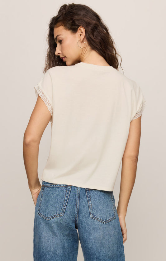 A premium cotton lyocell jersey tee featuring a classic crew neckline and soft, breathable feel for effortless everyday sophistication.