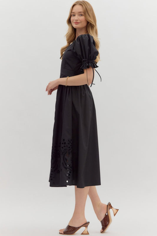 Whitney Puff Sleeve Midi Dress