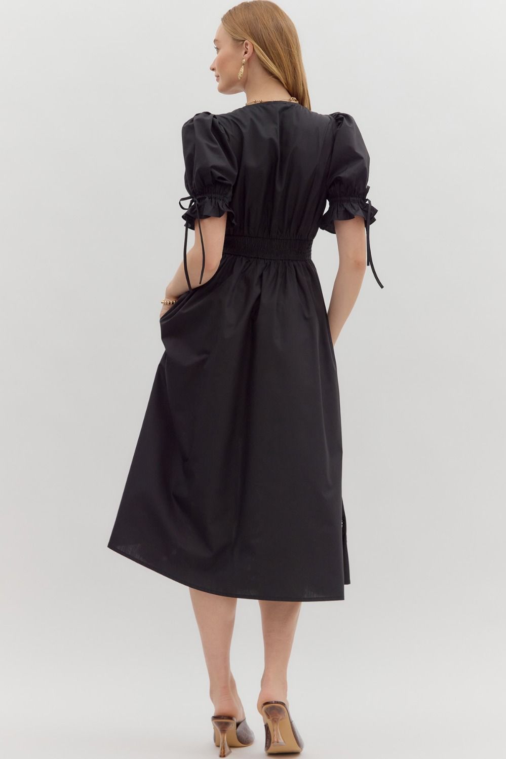 Whitney Puff Sleeve Midi Dress