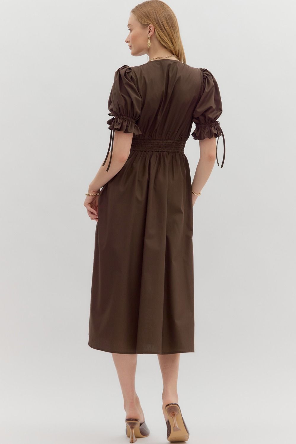 Whitney Puff Sleeve Midi Dress