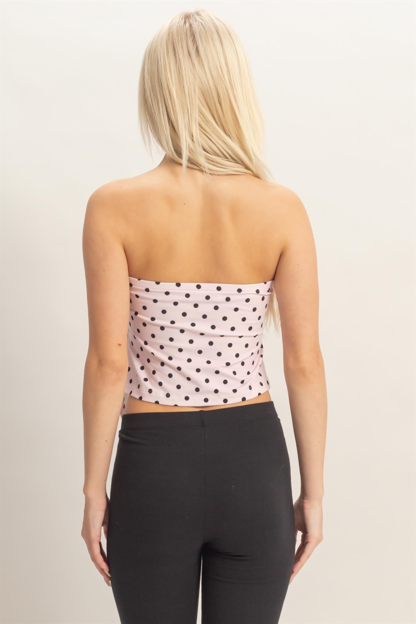 polka dot handkerchief tube top