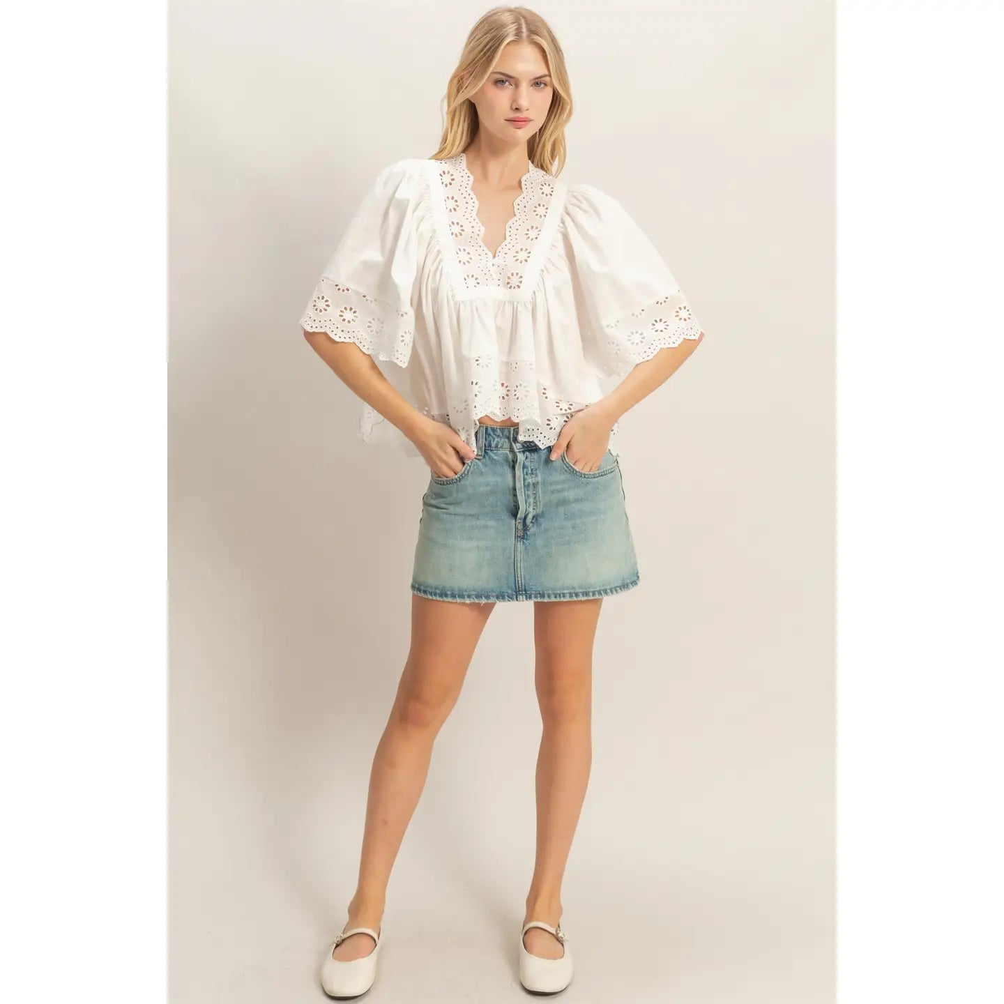 Blossom Breeze Eyelet Top