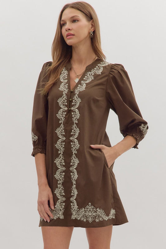 Delicate embroidery and breezy details make the Marcelline mini dress a timeless wardrobe essential.