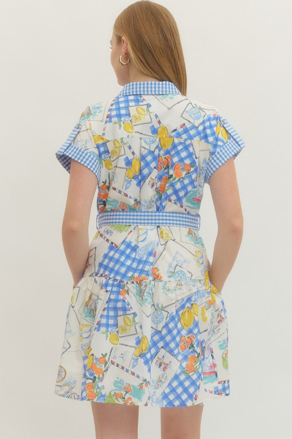 Remi Mixed Print Belted Mini Dress