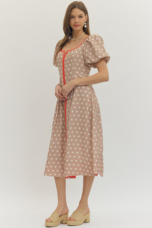 The Simone Polka Dot Midi Dress