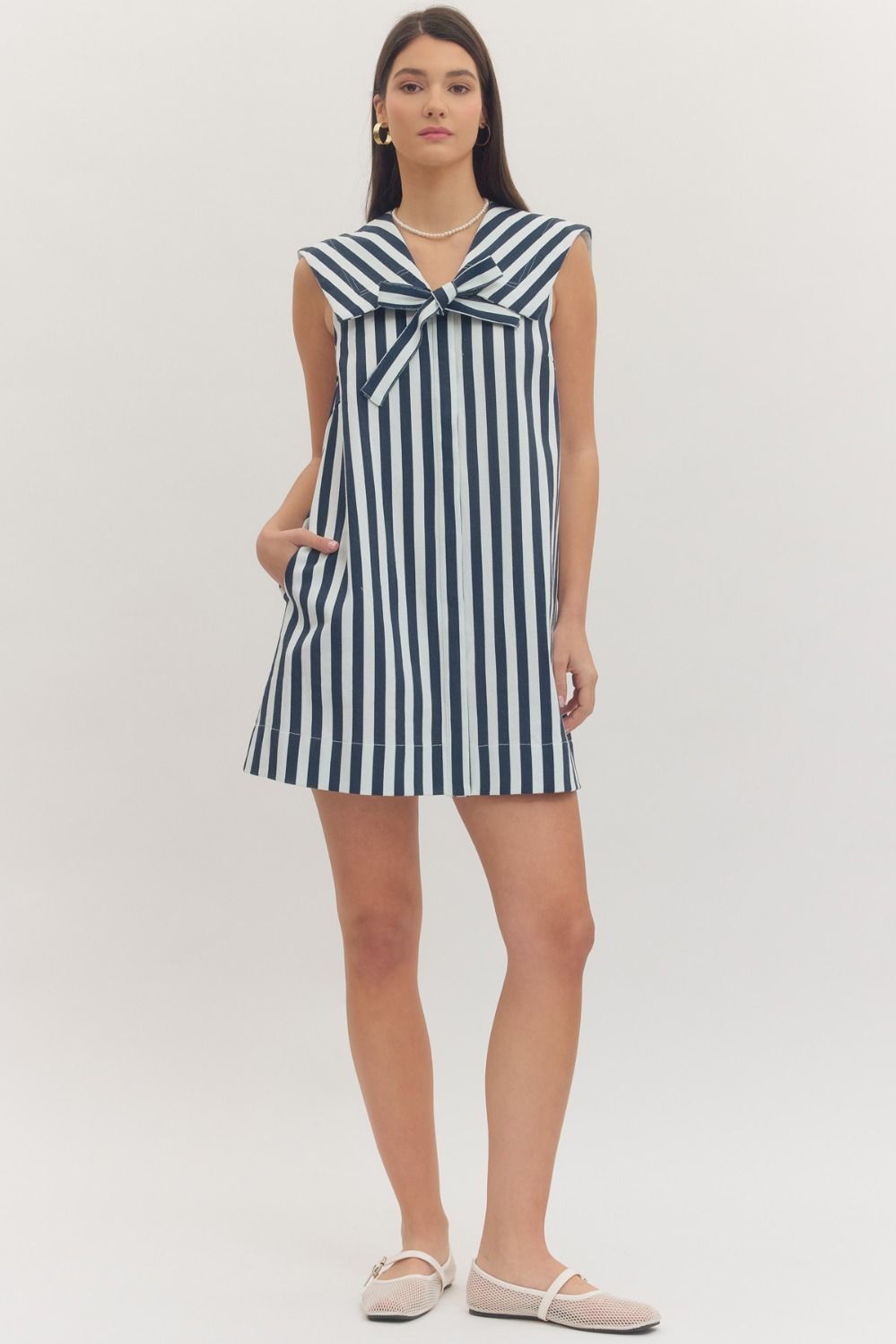 sailor mini dress Mallory Collar L look-rumi-faux-wrap-halter-mini-dress-black womens elegant long sleeve structured lines create a Size:None