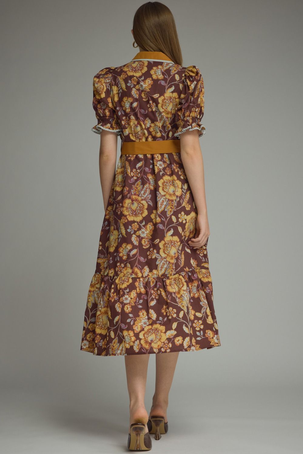 Abigail Floral Ruffle Hem Midi Dress
