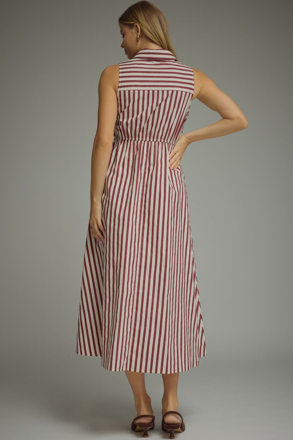 Harper Striped Tie-Waist Midi Dress