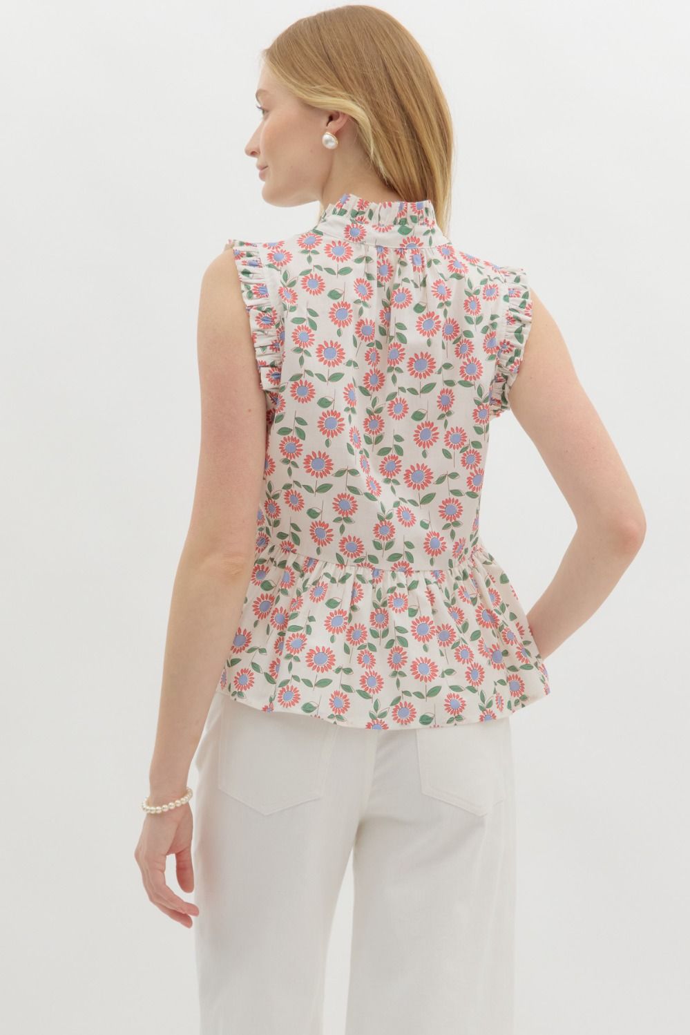 Floral Ruffle Peplum Blouse
