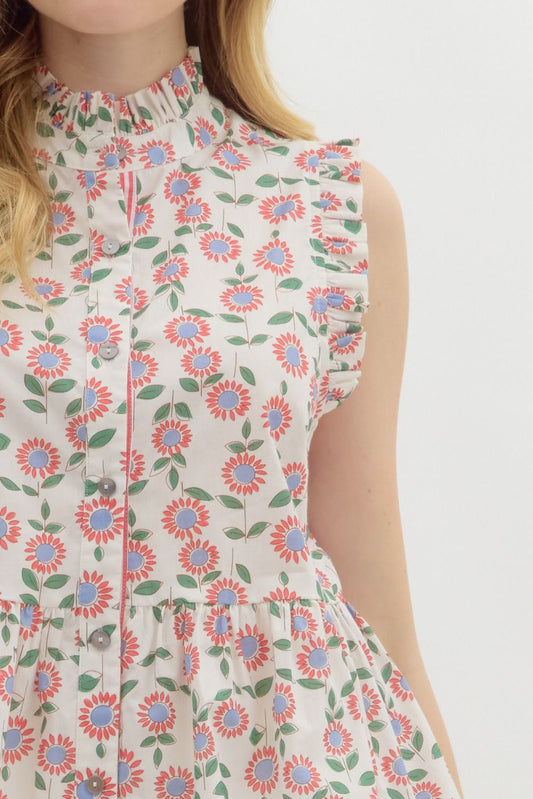 Floral Ruffle Peplum Blouse