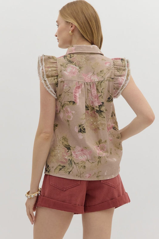 Loretta Ruffle Sleeve Top