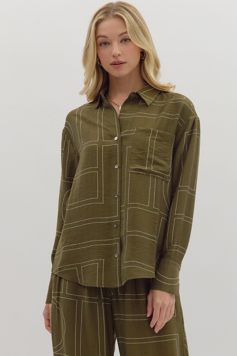 Mavis Abstract Collar Shirt
