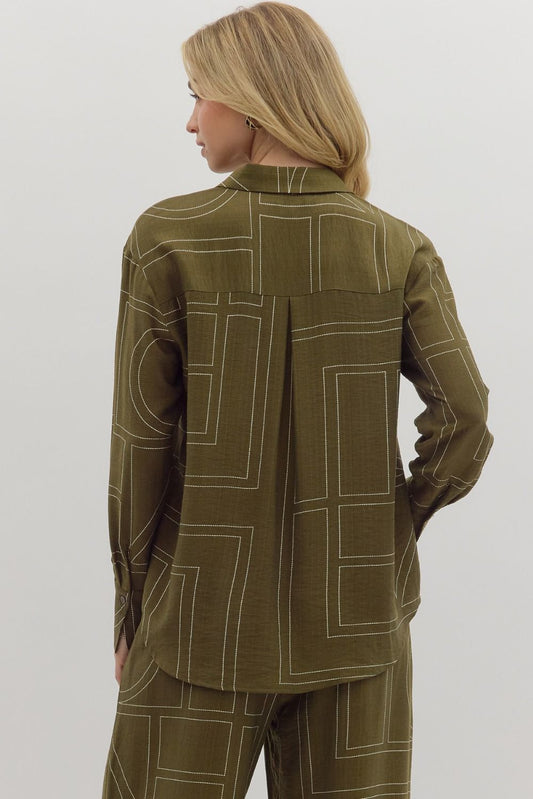 Mavis Abstract Collar Shirt